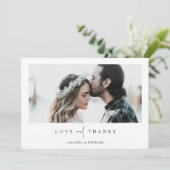 Custom Foto Wedding Dankeskarte (Stehend Vorderseite)