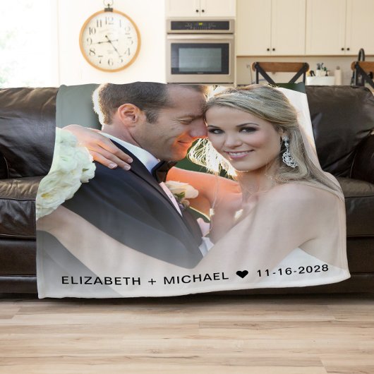 Custom Foto Wedding Fleecedecke