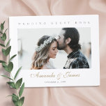 Custom Foto Wedding Gästebuch<br><div class="desc">Dieses Gästebuch zeichnet sich durch ein schlichtes, modernes minimalistisches Design aus. Es zeigt Ihr Lieblings-Foto auf der Vorderseite mit "WEDDING GÄSTEBUCH" in einem eleganten grauen Schriftart darüber und Ihren Namen und Datum darunter. Wir haben ein elegantes Drehbuch für Ihre Namen mit einem schicken, untertönten Goldton namens California Gold als Standardfarbe...</div>