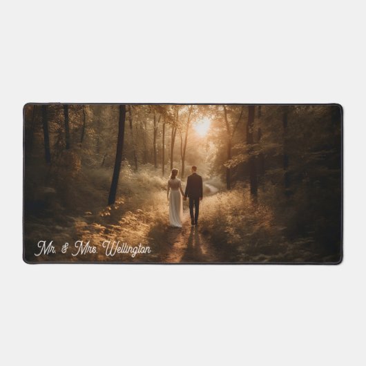 Custom Foto Wedding Keepake Geschenk Schreibtischunterlage (Vorderseite)