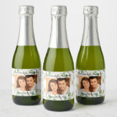 Custom Foto Wedding Mini Sparkling Wine Gefallen L Schaumweinetikett (Flaschen)