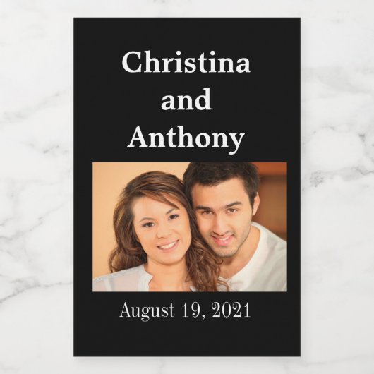 Custom Foto Wedding Mini Wine Fevor Label Weinetikett (Einzelnes Label)