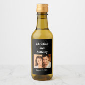 Custom Foto Wedding Mini Wine Fevor Label Weinetikett (Vorderseite)