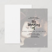 Custom Foto Wedding | Moderne Typografie Einladung (Vorne/Hinten)