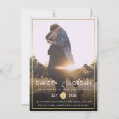 Custom Foto Wedding | Moderne Typografie und Gold Einladung (Vorderseite)