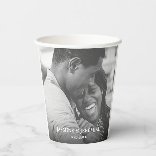 Custom Foto Wedding Pappbecher (Rückseite)