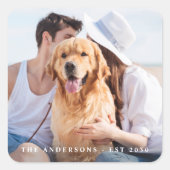 Custom Foto Wedding Quadratischer Aufkleber (Vorderseite)