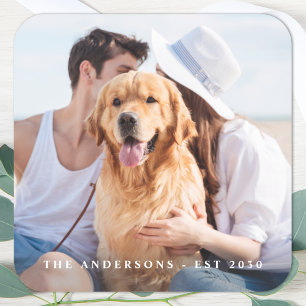 Custom Foto Wedding Quadratischer Aufkleber