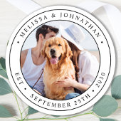 Custom Foto Wedding Runder Aufkleber