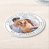 Custom Foto Wedding Runder Pappuntersetzer (Angewinkelt)