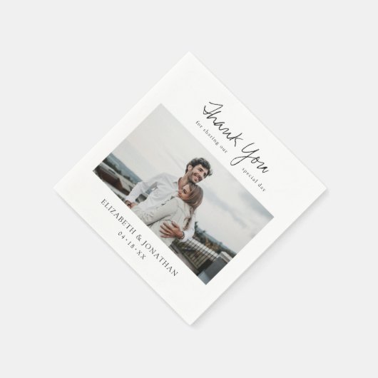 Custom Foto Wedding Serviette (Ecke)