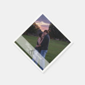 Custom Foto Wedding Serviette (Ecke)