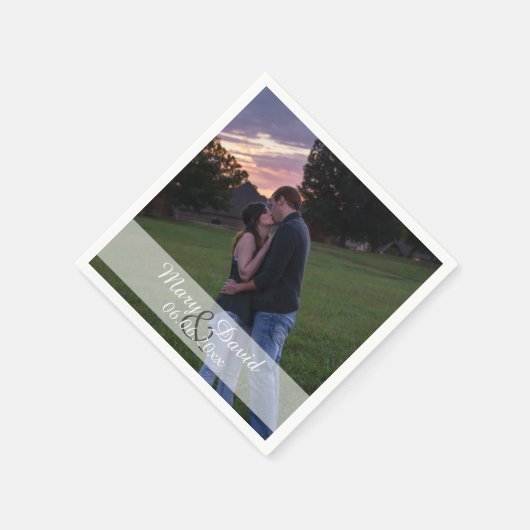 Custom Foto Wedding Serviette (Ecke)