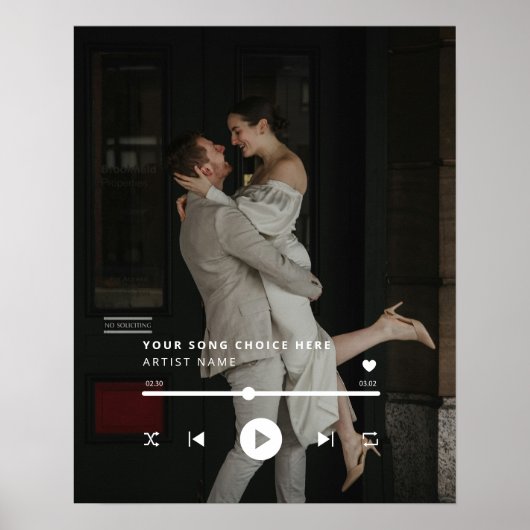 Custom Foto Wedding Song Poster (Vorne)