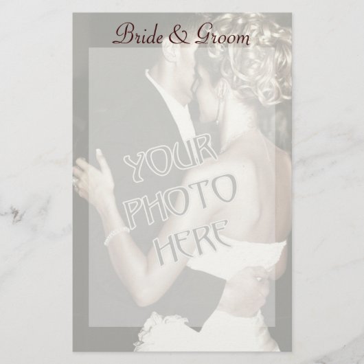 Custom Foto Wedding Stationery Briefpapier (Vorderseite)