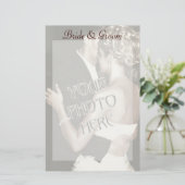 Custom Foto Wedding Stationery Briefpapier (Stehend Vorderseite)