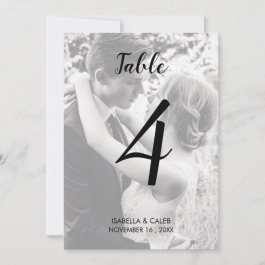 Custom Foto Wedding Tischnummer (Vorderseite)