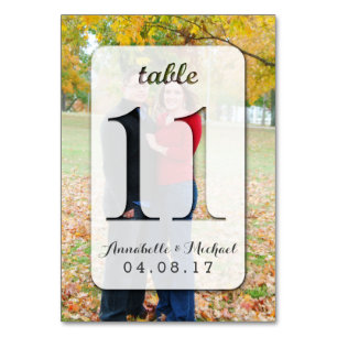 Custom Foto Wedding Tischnummer Card 11