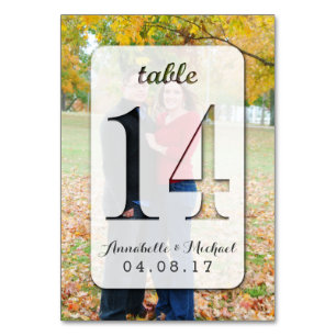 Custom Foto Wedding Tischnummer Card 14