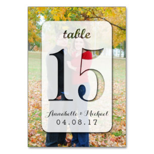 Custom Foto Wedding Tischnummer Card 15