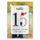 Custom Foto Wedding Tischnummer Card 15 (Rückseite)