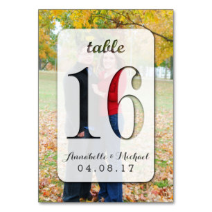 Custom Foto Wedding Tischnummer Card 16