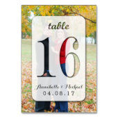Custom Foto Wedding Tischnummer Card 16 (Rückseite)