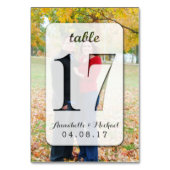 Custom Foto Wedding Tischnummer Card 17 (Rückseite)