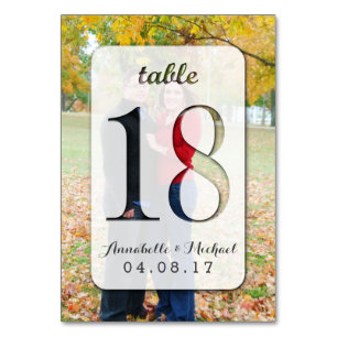 Custom Foto Wedding Tischnummer Card 18