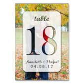 Custom Foto Wedding Tischnummer Card 18 (Rückseite)