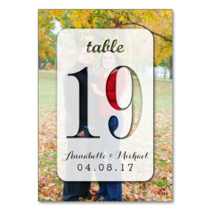 Custom Foto Wedding Tischnummer Card 19