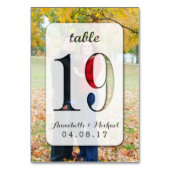 Custom Foto Wedding Tischnummer Card 19 (Rückseite)