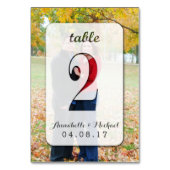 Custom Foto Wedding Tischnummer Card 2 (Rückseite)