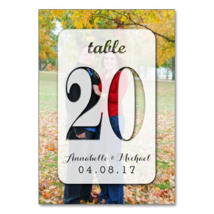 Custom Foto Wedding Tischnummer Card 20