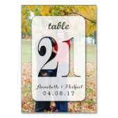 Custom Foto Wedding Tischnummer Card 21 (Rückseite)