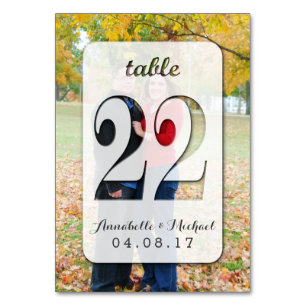 Custom Foto Wedding Tischnummer Card 22