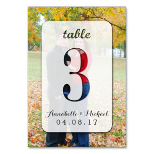 Custom Foto Wedding Tischnummer Card 3