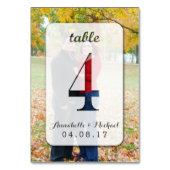 Custom Foto Wedding Tischnummer Card 4 (Rückseite)
