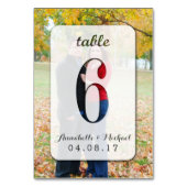 Custom Foto Wedding Tischnummer Card 6 (Rückseite)