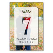 Custom Foto Wedding Tischnummer Card 7 (Rückseite)