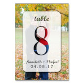 Custom Foto Wedding Tischnummer Card 8 (Rückseite)