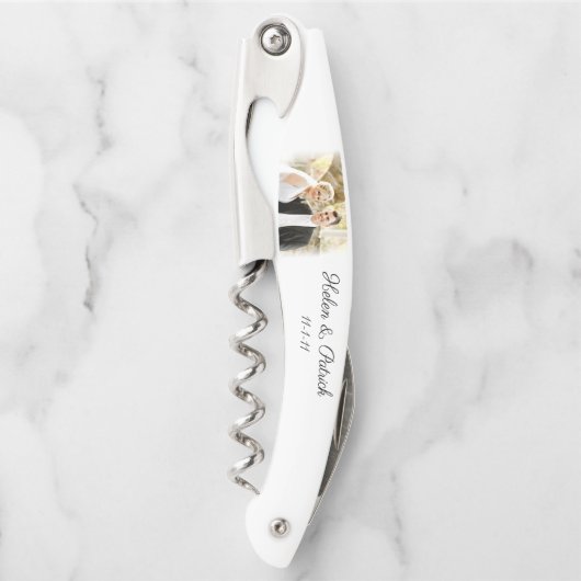 Custom Foto Wedding Trauzeuge Gefallen Kellnermesser (Vorderseite)