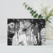 Custom Foto Wedding Vielen Dank Dankeskarte (Stehend Vorderseite)