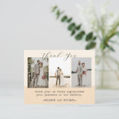 Custom Foto Wedding Vielen Dank Postkarte (Stehend Vorderseite)