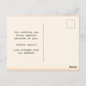 Custom Foto Wedding Vielen Dank Postkarte (Rückseite)