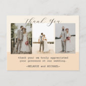 Custom Foto Wedding Vielen Dank Postkarte (Vorderseite)