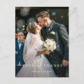 Custom Foto Wedding Vielen Dank Postkarte (Vorderseite)