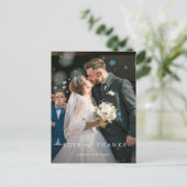 Custom Foto Wedding Vielen Dank Postkarte (Stehend Vorderseite)