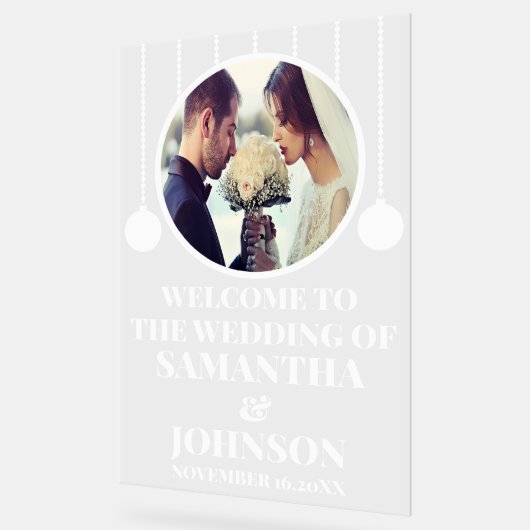 Custom Foto Wedding Welcome Acrylschild (Winkel)
