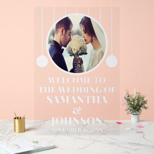 Custom Foto Wedding Welcome Acrylschild (Hochzeit)